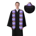 thumbnail image 4 of Fotbe Colorful Purple Cosmos Flower Printed Class of 2024 Graduation Stole, 4 of 7