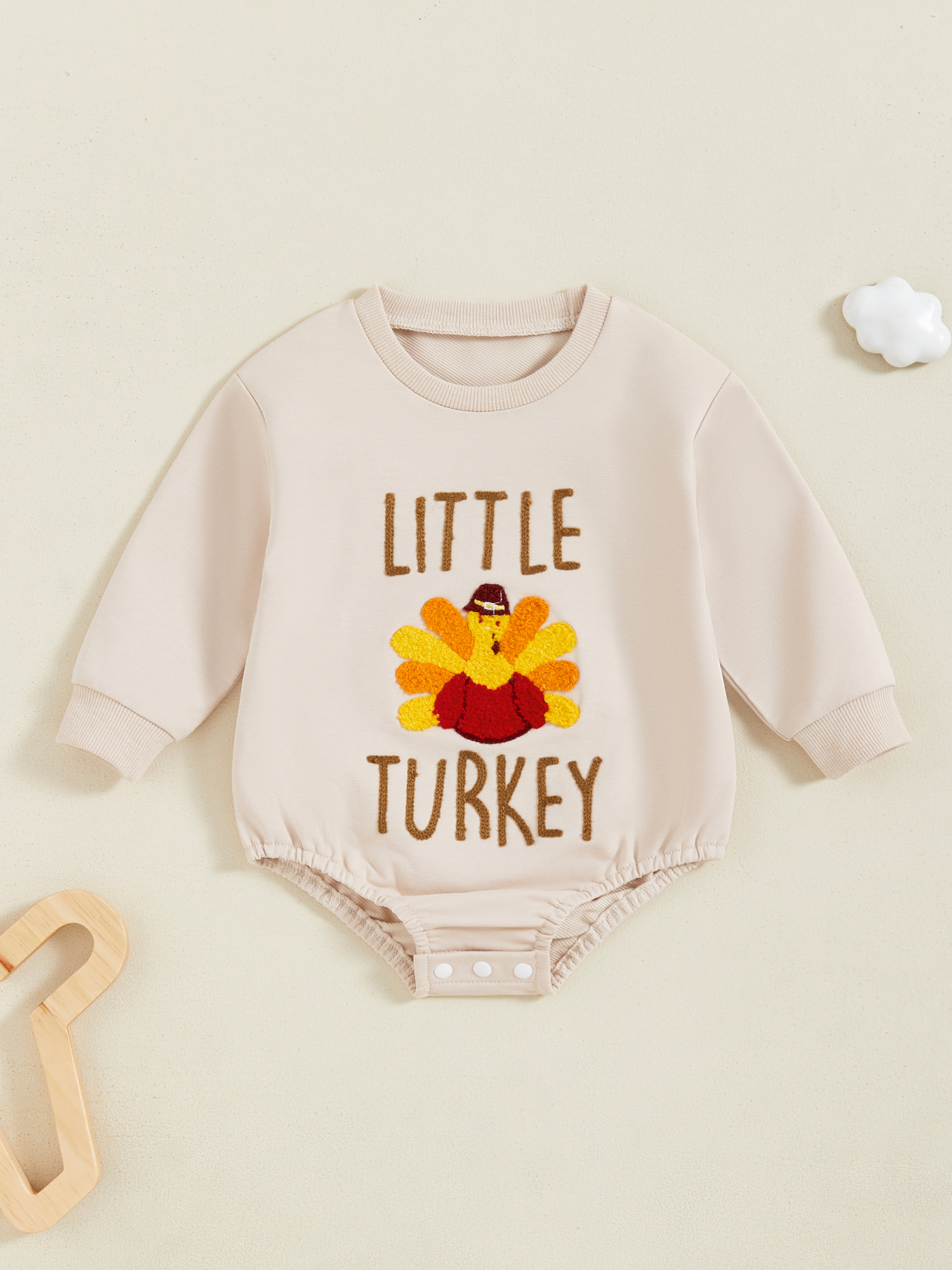 Sinda Baby My 1st Thanksgiving Outfit - Striped Hoodie Romper Jumpsuit For Infants 0-12 Months