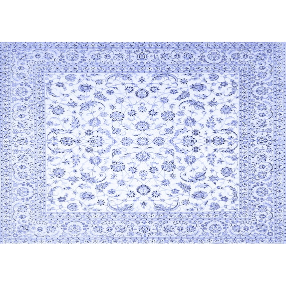 Ahgly Company Indoor Rectangle Persian Blue Traditional Area Rugs, 6' x 9'