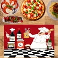 thumbnail image 2 of Amarainy Chef Kitchen Scene Red And Black Checkered Design Linen Table Mats Set Of 4 For Home Kitchen Table Decor 12x18 inch, 2 of 5