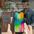 thumbnail image 2 of TECH CIRCLE for iPhone Air Leather+TPU Credit Card Slot Wallet Case with Card Holder Flip Kickstand, Shockproof Protective Drop Protection,Magnetic 360 Full Body Coverage,Blue, 2 of 8