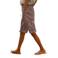 thumbnail image 3 of Cotton Linen Pants for Women Summer Casual High Waisted Drawstring Beach Bermuda Shorts by Yigetop Coffee S, 3 of 7