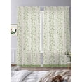 thumbnail image 3 of Spring Branches Sheer Curtains 2 Panels Set Simple Grass Green Leaf Branch Plant Light Green Background Sheer Window Curtains Light Filtering Rod Pocket Voile Drapes for Bedroom Living Room 52"X108", 3 of 8