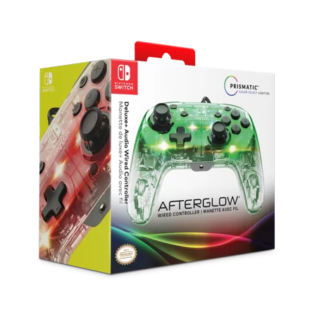 PDP Afterglow Prismatic LED Deluxe + Audio Wired Controller: Multicolor - Nintendo Switch