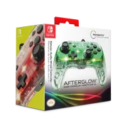 PDP Afterglow Prismatic LED Deluxe+ Audio Wired Controller for Nintendo Switch, Clear, 1 Count 1 Pack