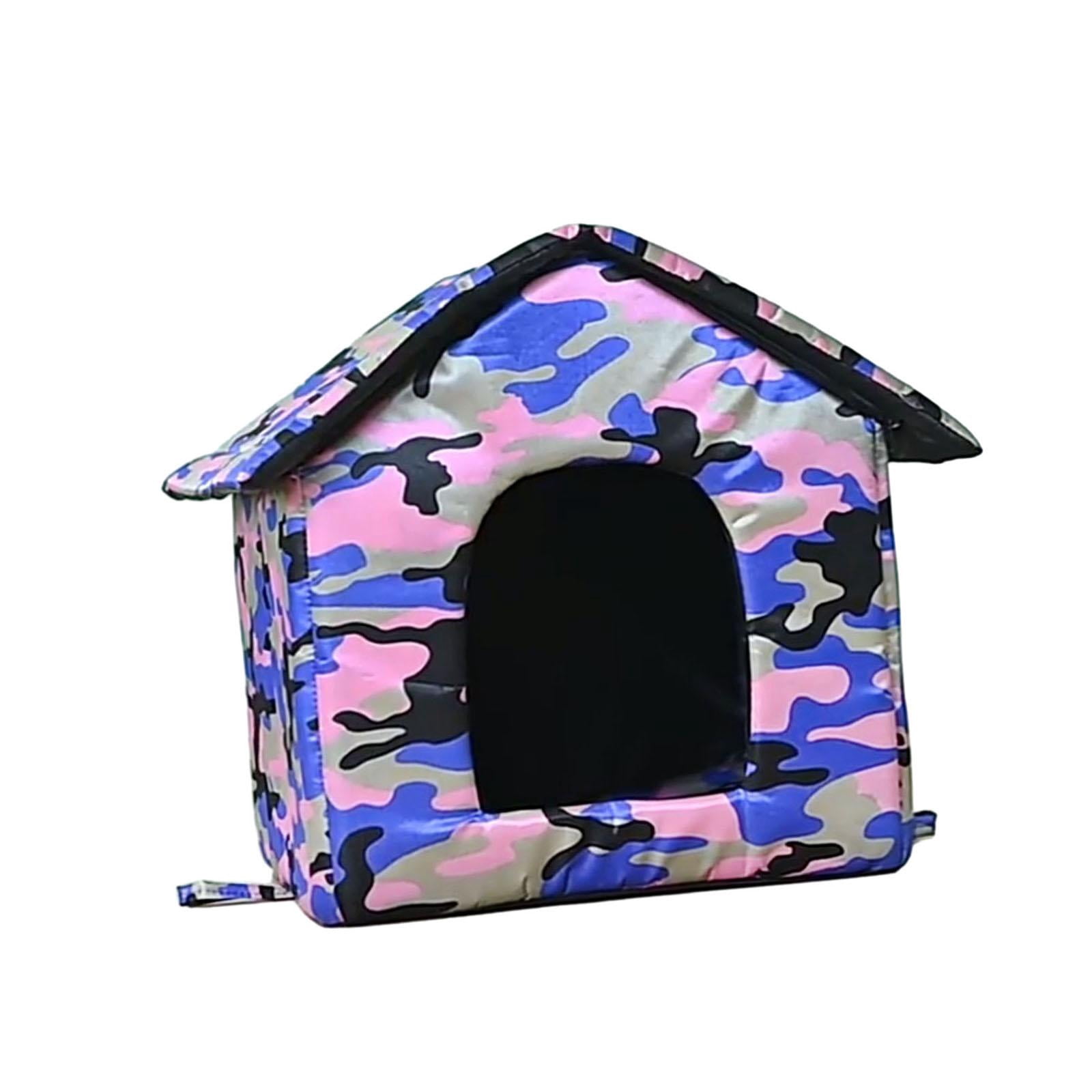 Cat Houses for Outdoor Cats,Waterproof Stray Cats Shelter,Feral Cats Dogs House Foldable Warm Bunny Cave Anti-Slip Small Animal Tent Bed ,M