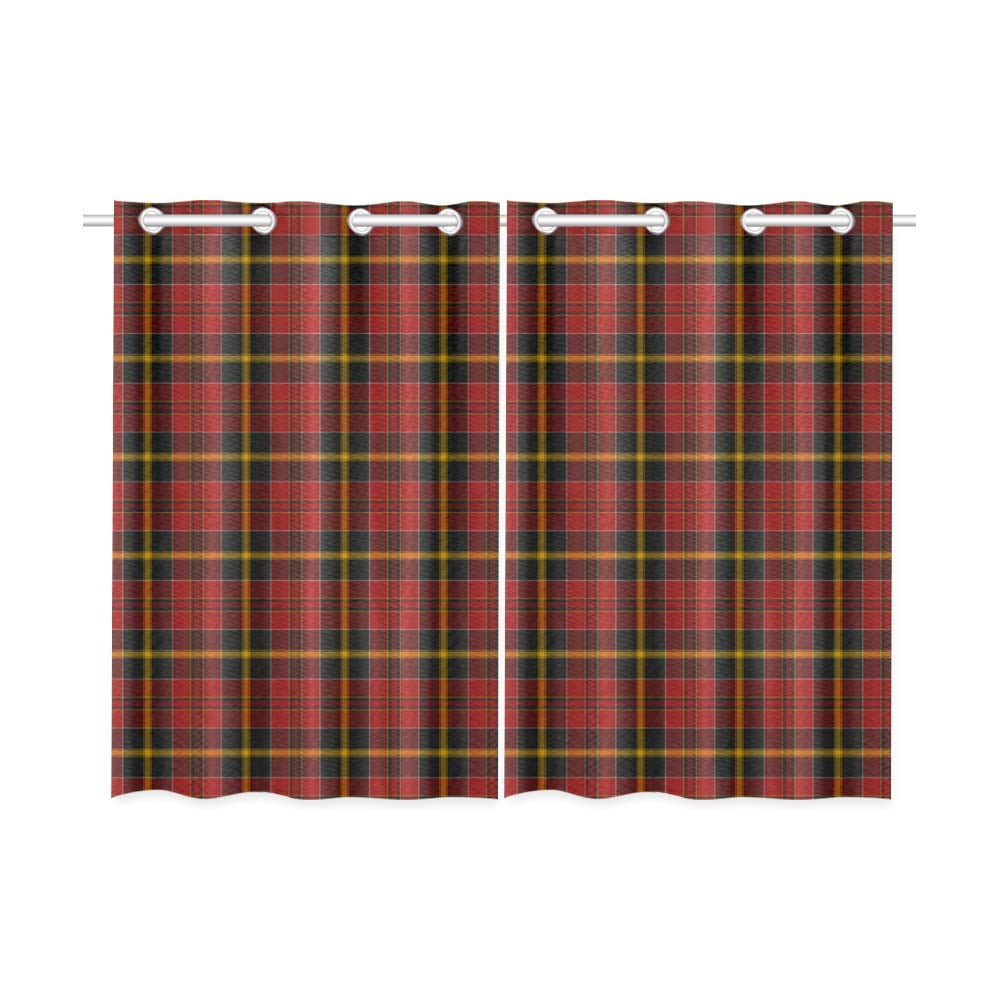Mkhert Red Plaid Blackout Window Curtain Kitchen Curtain 26X39 Inch, 2