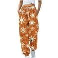 thumbnail image 2 of WXLWZYWL Women Merry Christmas Sweatpants Drawstring Jogger Snowflake Fun Print Elastic Waist Casual Trousers Warm Comfy Pants with Pockets, 2 of 5