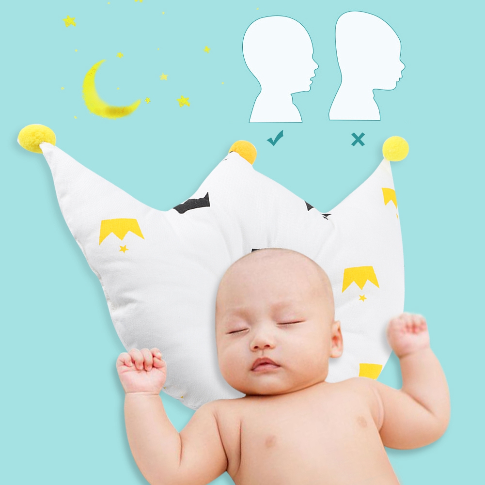 LYUMO Newborn Baby's Crown Pillow Support Sleep Cute Pillows, Infant