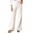 thumbnail image 1 of Pantalones vaqueros Astylish para mujer, elásticos, cintura alta, color blanco, 1 of 6