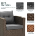 thumbnail image 5 of Royalcraft Outdoor Patio Furniture Set, 8 Pieces Outdoor Sectional Wicker Sofa PE Rattan Conversation Sets with Non-Slip Cushions, Aluminum Frame, Grey, 5 of 9