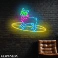 thumbnail image 2 of Glowneon French Bulldog Surfing Neon Wall Decor, French Bulldog Sign, 2 of 5