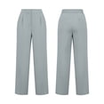 thumbnail image 6 of Npasoilc High Waist Elastic Wide Leg Pants for Women Straight Pleated Casual Trousers with Pockets,Gray, 6 of 9