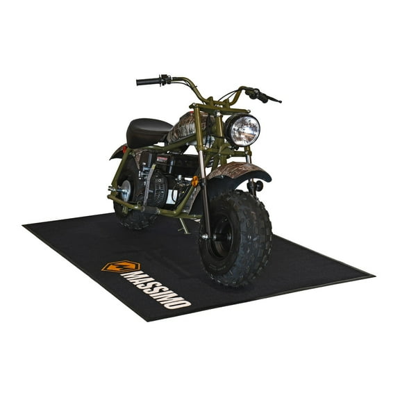 Mini-Bike Motorcycle Carpeted Heavy Duty Garage Floor Mat, Dual Layer 4' X 6'