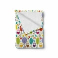 thumbnail image 2 of Cartoon Soft Flannel Fleece Throw Blanket, Colorful Forest with Owls Trees Leafs Mushrooms and Flowers Drawing Style, Cozy Plush for Indoor and Outdoor Use, 60" x 80", Multicolor, by Ambesonne, 2 of 6