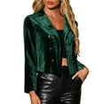 thumbnail image 4 of INSPIRE CHIC Notch Lapel Jacket for Women's Long Sleeve Cocktail Party Velvet Blazer, 4 of 6