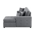 thumbnail image 4 of Lazzara Home Hume 2 97 in. W 2-Piece Polyester Upholstery Sectional Sofa in Gray with Hidden Storage, 4 of 5