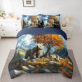thumbnail image 2 of jejeloiu Jungle Wolf Bear 7 Pieces Bedding Comforter Set,Natural Scenery Snow Mountain Full Bedding Set,Autumn Fall Maples Fitted Sheet Flat Sheet For Kids,Super Cozy Room Decor Reversible, 2 of 8