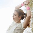 thumbnail image 4 of Juego de dos piezas de muñequeras deportivas de algodón (rosa), adecuadas tanto para hombres como para mujeres, adecuadas para tenis, baloncesto, correr, gimnasio, fitness., 4 of 5