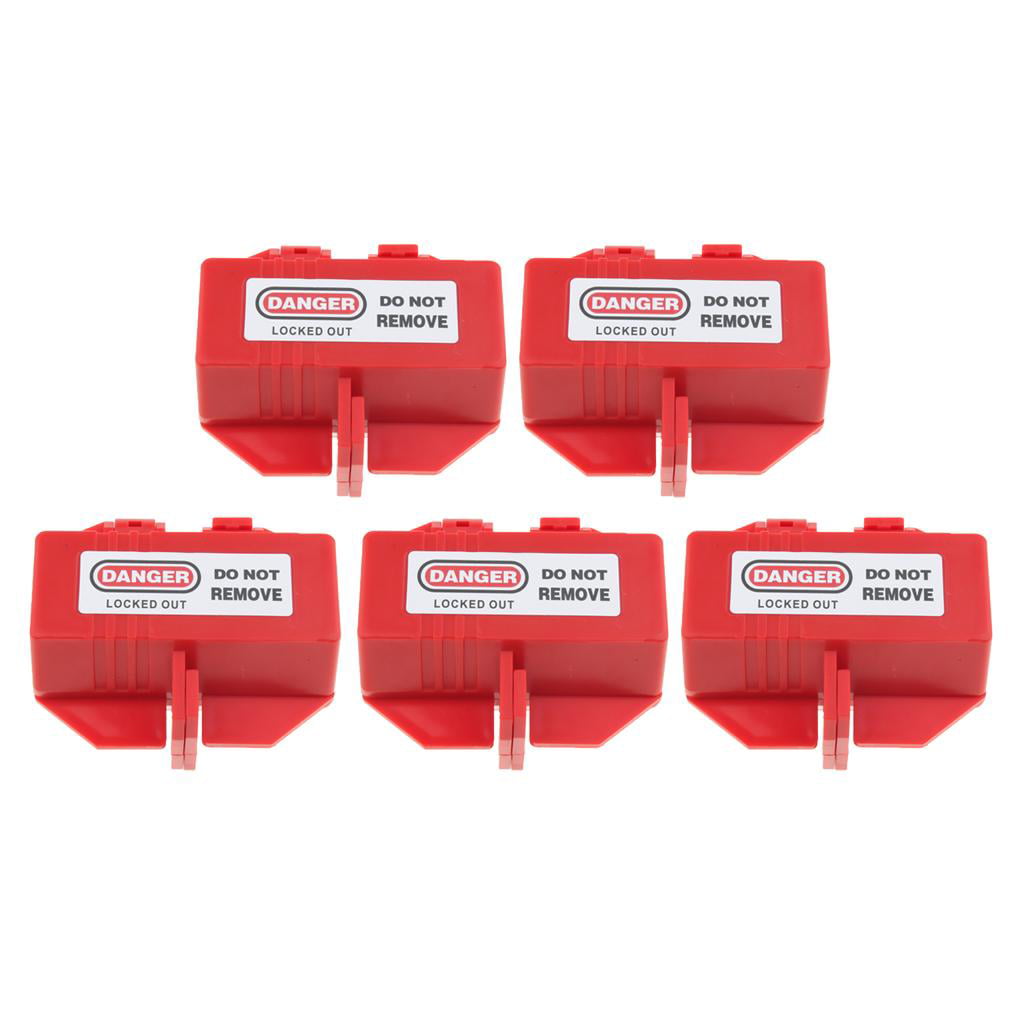 5 lot Red Electrical Plug Lockout Tools Tagout Box Recycled Plastic Made 