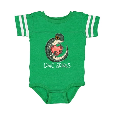 

Inktastic Anti-Valentine s Love Skinks Cute Pun Crocodile Skink Lizard Gift Baby Boy or Baby Girl Bodysuit