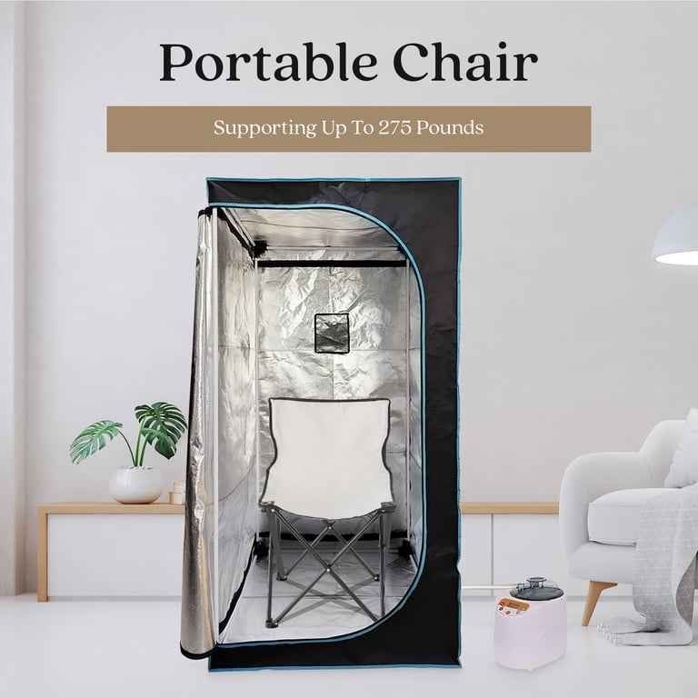 JOMEED 35 x 35 Inch Portable Zip Sauna w/Chair for Home Relaxation