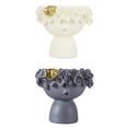 thumbnail image 1 of 2 piezas de resina para cabeza de , estatua de jarrón, soporte para brochas de maquillaje, portalápices, Beige y gris Macarena Florero decorativo, 1 of 1