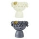 thumbnail image 1 of 2pc Resina Chica Cabeza Florero Estatua Maquillaje Lápiz Portalápices Beige Gris Portalápices, 1 of 1
