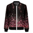thumbnail image 4 of Light Jackets for Women Trendy Casual Zip Up Floral Print Short Sports Bomber Fall Winter Women'S Coats,Black,L, 4 of 5