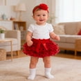 thumbnail image 2 of DHFJKG Baby Girl Clothes Infant Tutu Skirts With Built In Briefs Polka Dot Mesh Layered Mini Skirts And Headbands 2 Piece Set Stylish Skirt, 2 of 7