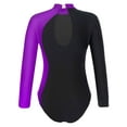 thumbnail image 2 of iiniim Girls Shiny Diamond Long Sleeve Leotard Figure Skating Ballet Dancewear Size 6-16 Purple 14, 2 of 6