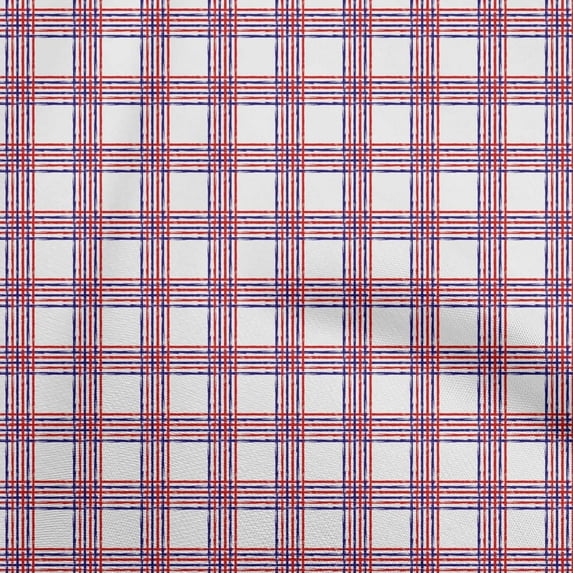 oneOone Silk Tabby Red Fabric Check Sewing Craft Projects Fabric Prints By Yard 42 Inch Wide