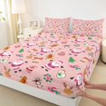 thumbnail image 3 of Manfei Christmas Santa Claus Bed Sheets,Kawaii Xmas Reindeer King Sheets,Happy New Yaer Sheet Set For Girls Boys,Microfiber Bedroom Decor,4pcs, 3 of 7