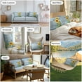 thumbnail image 6 of Sweet Home Outdoor Pillow Covers Pack of 2 Sunflower Vintage Rustic Lake Blue Stripe Wood Board Waterproof Throw Pillow Covers Decorative Cushion Cases for Patio Garden Tent Balcony Couch 20x12 inch, 6 of 8
