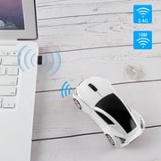 KUYHRF Wireless Mouse, 2.4GHz Car Shaped Wireless Mouse,1600 DPI Optical Cordless Mouse with USB Receiver,Cordless Computer Mouse for PC Laptop Computer Notebook -White