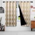 thumbnail image 3 of Nanqianyi Beige Rhombus Gradient Color Blackout Curtains for Bedroom/Living Room, Top Grommet Drapes Set of 2, 42x63 inch, 3 of 8