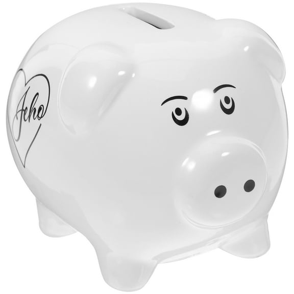 Ceramic Piggy Bank Toys Mini Ornament Decoration White