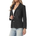 thumbnail image 4 of INSPIRE CHIC Denim Jacket for Women Button Down Notched Lapel Two Sides Pocket Casual Jean Jackets XL Black, 4 of 5