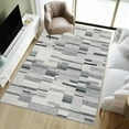 thumbnail image 2 of Haperlare Area Rug Checkered Rug Modern Geometric Rugs for Living Room Bedroom Boho Office Rug Washable Contemporary Abstract Rug, 4' x 6' Gray, 2 of 7