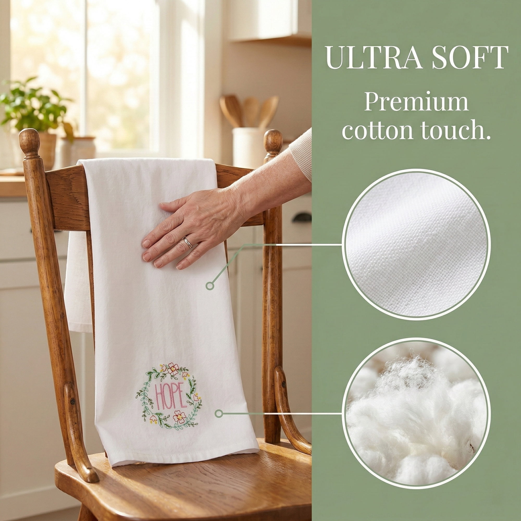 Unique Bargains Embroidered Pure Cotton Absorbent Towels 4 Pack White-1 26" x 18"