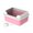 Pink L 48x36x22.5cm, variant on Cat Litter Box for Indoor Cats, Semi Enclosed Kitten Potty Pan,Easy to Clean ,High Sides Detachable Cat Toilet for Kitty Rabbit Small Pet ,Gray M 38x29x18.5cm