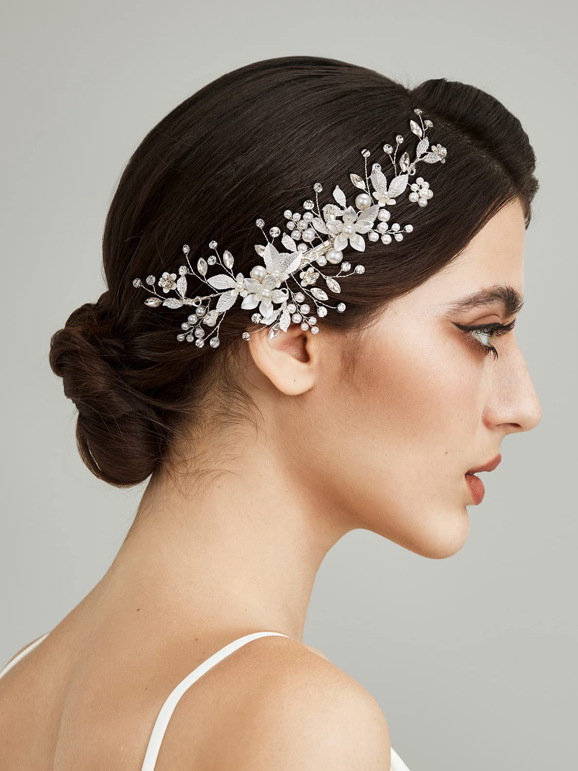 Wedding Hair Clip Comb Handmade Bridal Hair Accessories, Silver