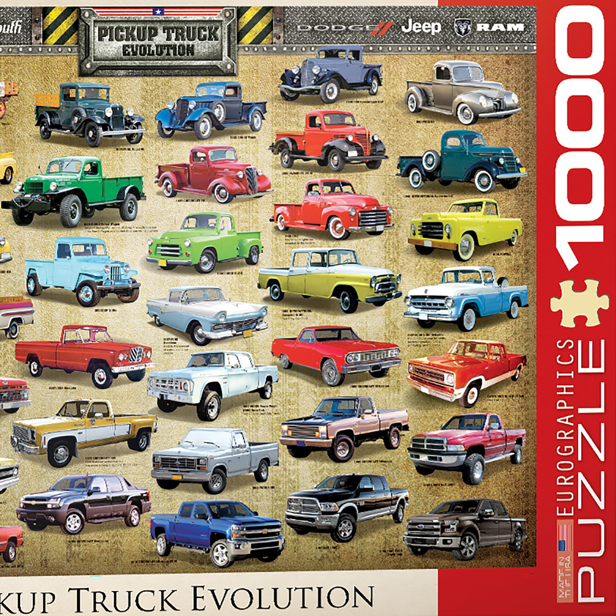 Pickup Truck Evolution Puzzle, 1000 Pieces
