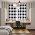 thumbnail image 5 of Vintage Farmhouse Kitchen Curtains 84 Inch Length, Black and White Checkered Grommet Top Bedroom Living Room Curtains, Light Filtering Cafe Curtain Drapes 2 Panels Set 104''x84'', 5 of 9