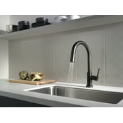 Delta Trinsic Single Handle Pull-Down Kitchen Faucet with Touch2O® Technology in Matte Black 9159T-BL-DST