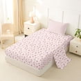 thumbnail image 2 of Erosebridal Pink Floral Twin Sheet Sets for Girls, Chic Flower Bedding, 3 Pieces, 1 Flat Sheet 1 Fitted Sheet and 1 Pillowcase, 2 of 5