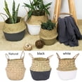 thumbnail image 2 of ODOMY Foldable Seagrass Knit Storage Basket Flower Pot Hanging Wicker Storage Basket Garden Accessories, 2 of 9