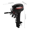 thumbnail image 2 of Miumaeov Long Shaft Outboard Motor 246CC 2 Stroke 18HP Engine Oil Fishing Boat Motor with CDI Ignition System Aluminum Alloy Outboard Motor Water Cooling Load- bearing Capacity 1102-2204lbs, 2 of 10