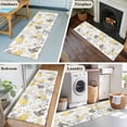 thumbnail image 5 of 2'x6' Rug Runners for Hallways Kitchen, Yellow Grey Botanical Non Slip Entryway Beside Floor Carpet Runner, Spring Floral Watercolor Washable Laundry Room Bedroom Throw Rugs Mat for Family Pet, 5 of 8