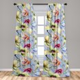 thumbnail image 2 of Floral Window Curtains, Colorful Pop Blossoms in Watercolor Ornament Spring Meadows Love, Lightweight Decor 2-Panel Set with Rod Pocket, Pair of - 28"x63", Ceil Blue and Yellow Green, by Ambesonne, 2 of 3